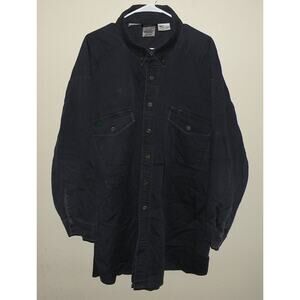 Workrite Benchmark FR Men’s 4XL LS Button Shirt Black Ultra Soft Westex Made USA